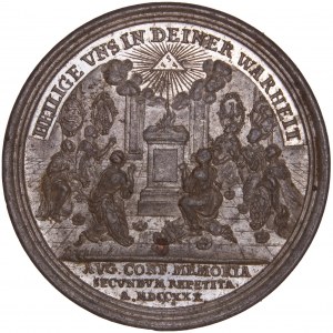 Nürnberg, Zinnmedaille mit Kupferstift 1730
