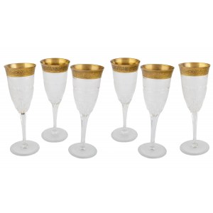 Komplet 6 kieliszków do szampana, Moser, poł. XX w.