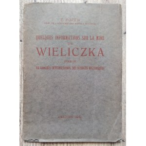 [dedykacja autora] Rozen Zygmunt • Quelques informations sur la mine de Wieliczka pour le VII Congres International des Sciences Historiques
