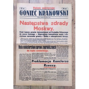 Goniec Krakowski 22 VI 1941 • Następstwa zdrady Moskwy [wydanie nadzwyczajne]