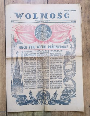 Wolność. Gazeta Armii Radzieckiej 7 XI 1947 • Niech żyje Wielki Październik!