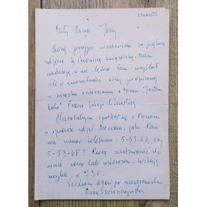 Świrszczyńska Anna • List do Jerzego [Kwietniewskiego]