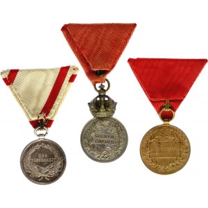 Austria - Hungary Lot of 3 Medals 1890 - 1916