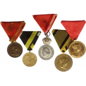 Austria - Hungary Lot of 5 Medals 1864 - 1916