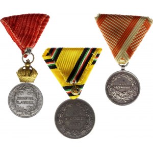 Austria - Hungary Lot of 3 Medals 1873 - 1916
