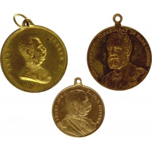Austria - Hungary Lot of 3 Medals 1885 - 1909