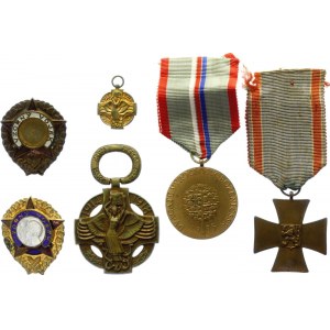 Czechoslovakia Lot of 6 Medals & Badges 20th Century