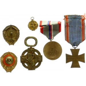 Czechoslovakia Lot of 6 Medals & Badges 20th Century