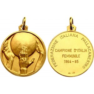 Italy Gold Basketball Champion Medal 1965 R