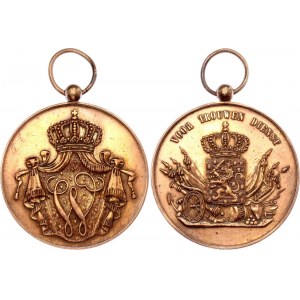 Netherlands Bronze Medal for Long Service Trouwen Dienst 1813 - 1840