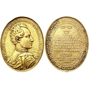 Sweden Oval Brass Medal on the attack in the Turkish town of Bender on 1st of February 1713
