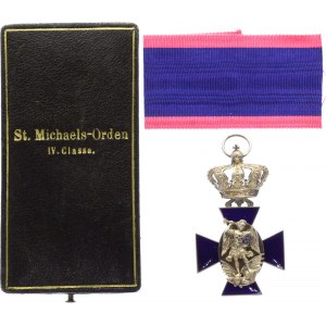German States Bavaria Royal Merit Order of St. Michael 4th Class Cross with Crown 1910 - 1918