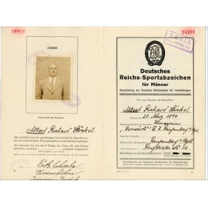 Germany - Third Reich Certificate for German Reich's Sports Badge for Men 1934