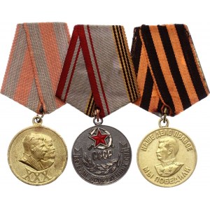 Russia - USSR Lot of 3 Medals 1941 - 1945