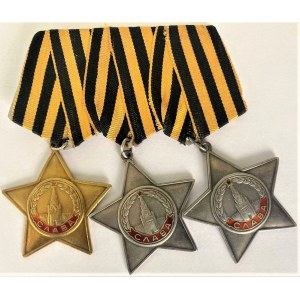 Russia - USSR Full Set of Order of Glory - 1st, 2nd & 3rd Class - Duplicate! 1974 RRR