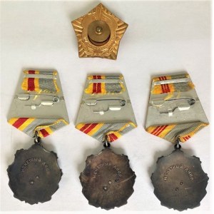 Russia - USSR Full Set of Order of Labor Glory - 1st, 2nd & 3rd Class & Aeroflot Excellence Badge 1975 - 1991 RRR