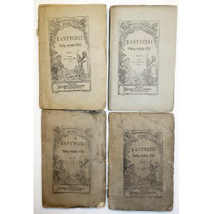 [BIBLIOTEKA LUDOWA POLSKA] Kantyczki podług wydania 1785r., tomy I-IV (komplet), Paryż Księgarnia Luxemburska