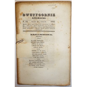DWUTYGODNIK LITERACKI nr 15 z dnia 1 listopada 1844r., KRAKÓW