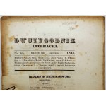 DWUTYGODNIK LITERACKI nr 15 z dnia 1 listopada 1844r., KRAKÓW