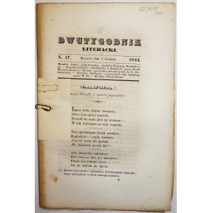 DWUTYGODNIK LITERACKI nr 17 z dnia 1 grudnia 1844r., KRAKÓW