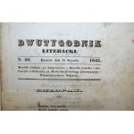 DWUTYGODNIK LITERACKI nr 20 z dnia 15 stycznia 1845r., KRAKÓW