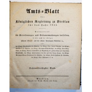 [WROCŁAW] Dziennik Urzędowy Rządu Królewskiego Wrocławia za rok 1845