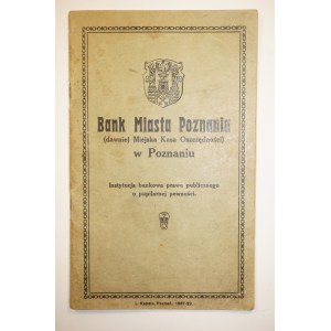 [KSIĄŻECZKA OSZCZĘNOŚCIOWA] Bank Miasta Poznania 1930-1939, liczne wpisy, wyciąg ze statutu