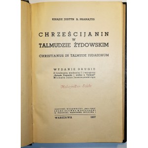 PRANAJTIS B. Justyn - Chrześcijanin w Talmudzie Żydowskim, Warszawa 1937