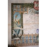 [DYPLOM] Urząd Starszych Zgromadzenia Rzeźników, piękna litografia, 1924 rok, 62 x 45cm
