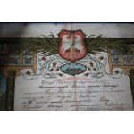 [DYPLOM] Urząd Starszych Zgromadzenia Rzeźników, piękna litografia, 1924 rok, 62 x 45cm