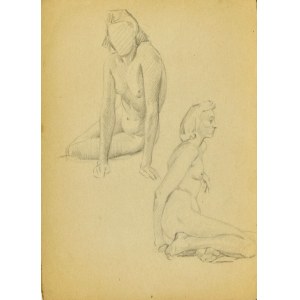 Ludwik MACIĄG (1920-2007), Studia aktu kobiety siedzącej w dwóch pozach