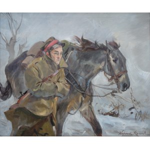 Wojciech Kossak (1856 Paryż - 1942 Kraków), Ułan z koniem