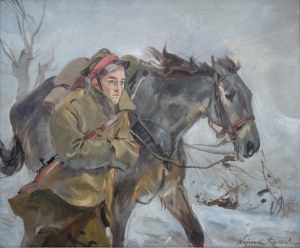 Wojciech Kossak (1856 Paryż - 1942 Kraków), Ułan z koniem