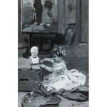 Stanisław Ludwik de Laveaux (1868 Jaronowice k. Jędrzejowa-1894 Paryż), Mała malarka (Dziewczynka w pracowni malarza), 1889 r.