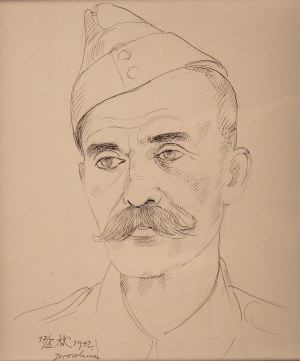 Wlastimil Hofman (1881 Praga - 1970 Szklarska Poręba), Portret żołnierza, 1942 r.