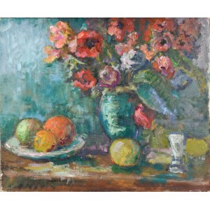 Henryk KRYCH (1905 – 1980), Martwa natura z kwiatami i owocami