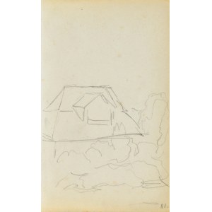 Jacek MALCZEWSKI (1854-1929), Umriss eines Hauses in einem buschigen Dickicht