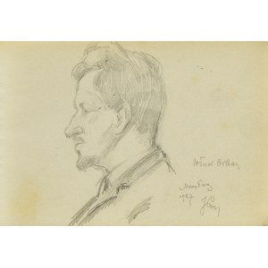 Józef PIENIĄŻEK (1888-1953), Portrait of Wladyslaw Orkan in profile view