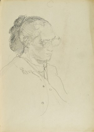 Kasper POCHWALSKI (1899-1971), Portret kobiety w okularach