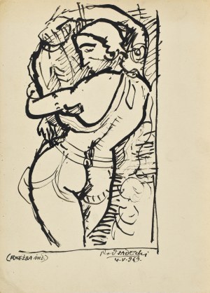Kazimierz PODSADECKI (1904-1970), Akt kobiety wg rzeźby indyjskiej, 1969