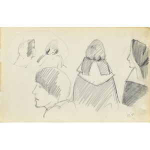 Stanislaw ŻURAWSKI (1889-1976), Skizzen von Frauenbüsten in verschiedenen Darstellungen, 1921