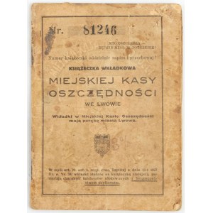 KSIĄŻECZKA WKŁADKOWA MIEJSKIEJ KASY OSZCZĘDNOŚCI WE LWOWIE, 1928
