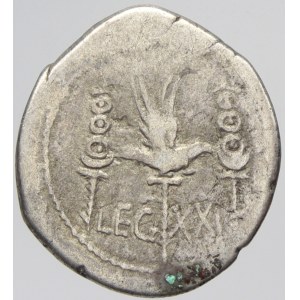 Marcus Antonius  (83 př.n.l.). Legionářský denár z let 32-31 př.n.l. Galéra / LEG XXI. Crw.-544...