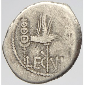 Legionářský denár z let 32-31 př.n.l. Galéra / LEG VI. Crw.-544/23