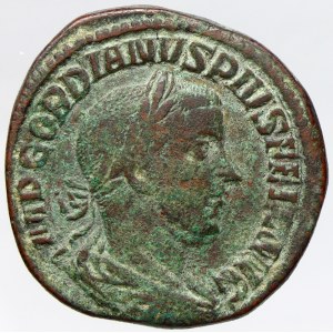 Gordianus III.  (235-238). Sestercius. FELICIT TEMPOR