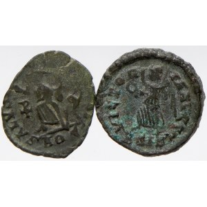 Theodosius I.  (379-395). AE4, minc. Siscia.  Arcadius  (383-408). AE4, minc. Aquilea