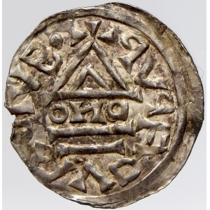Boleslav II. (972-999). Denár (1,16 g), mincm. Nacub. Cach-135. n. vylomen