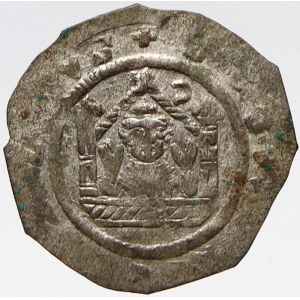 Vladislav II. (1140-74). Denár, starý podložní štítek. Cach-593