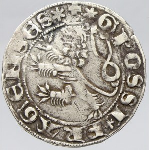 Jan Lucemburský (1305-46). Pražský groš, blíže neurč. n. zprohýbán