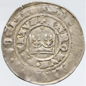 Karel IV. (1346-78). Pražský groš (3,24 g), blíže neurč. nedor.